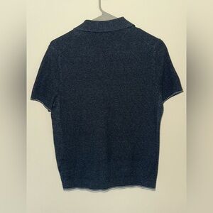 Woven Navy Polo